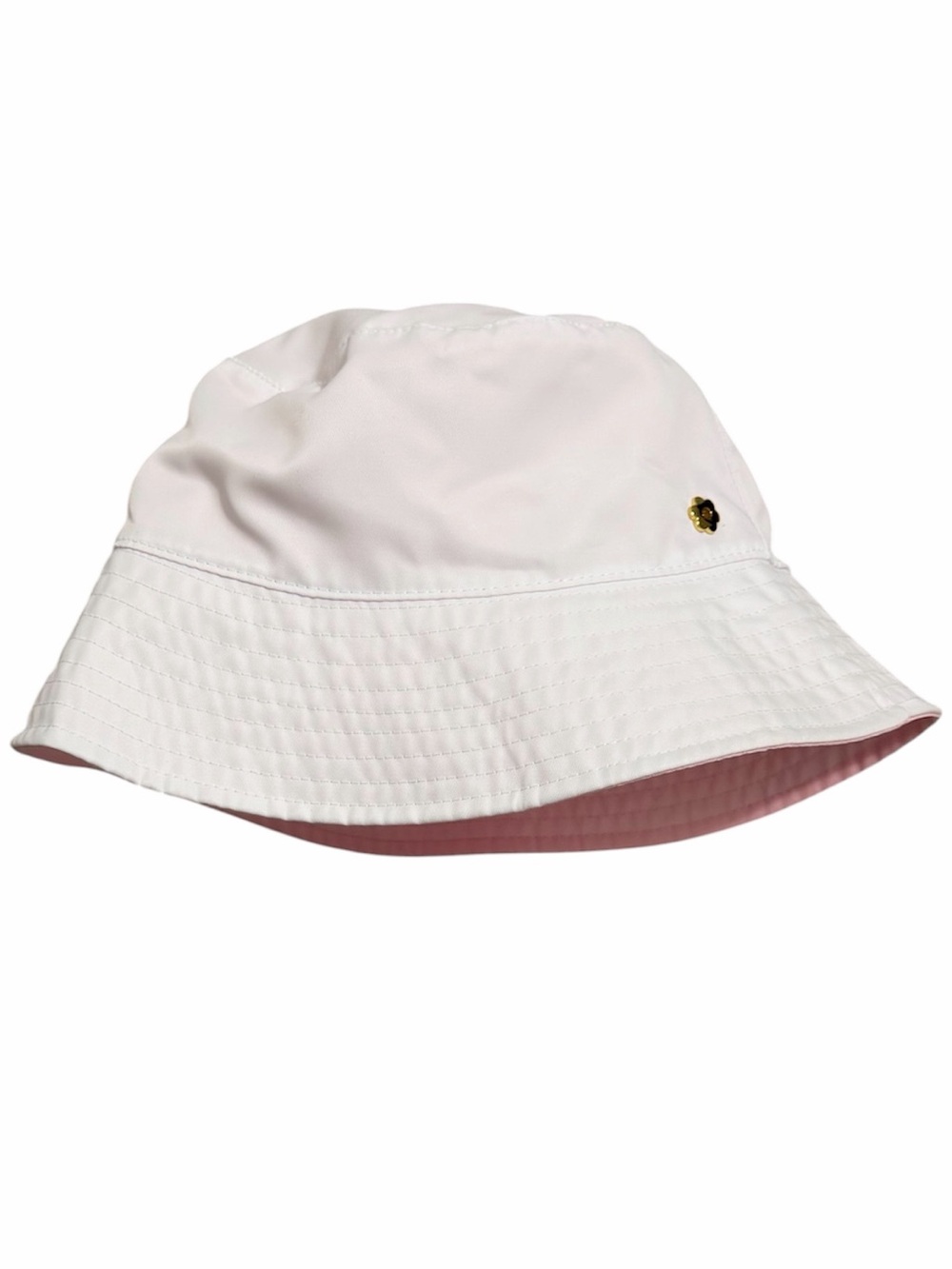 Stoney Clove Lane Kids Reversible Bucket Hat in White and Pink